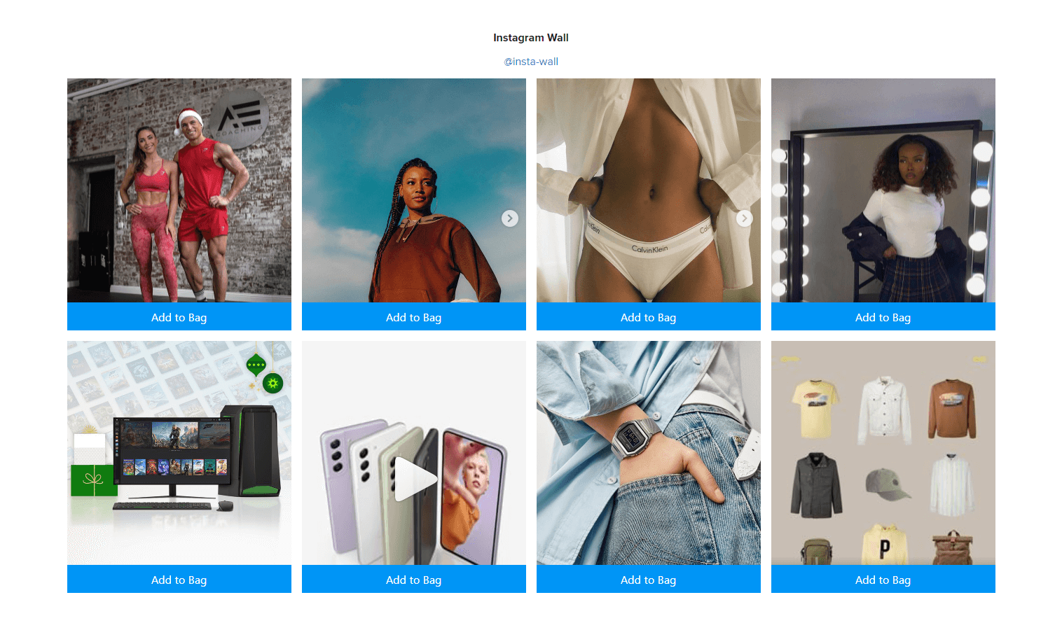 Ecwid: TikTok Shoppable Slider & Instagram Shoppable Wall