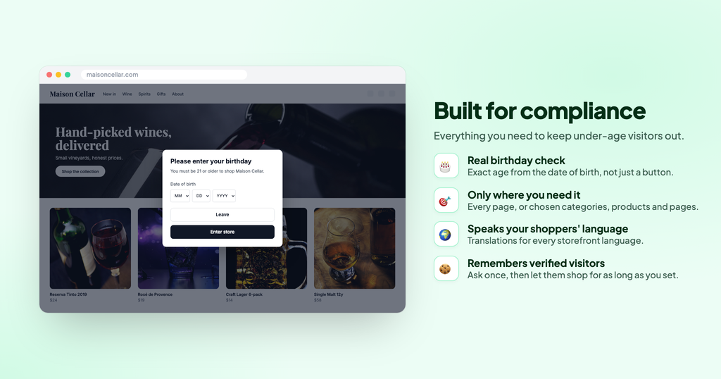 Ecwid: Age Verification