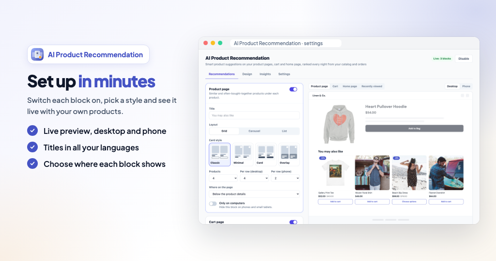 Ecwid SmartSuggest - AI Product Recommendation