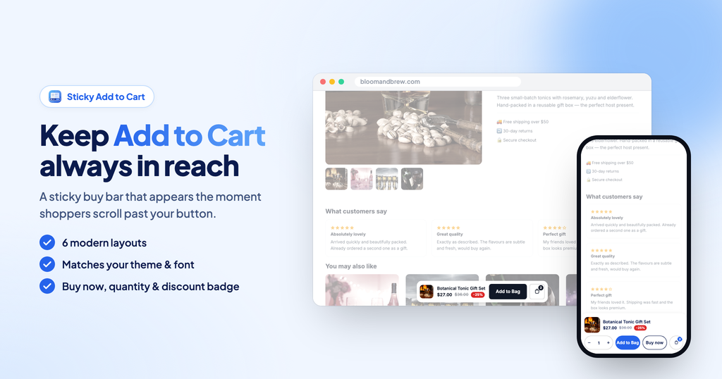 Ecwid Sticky Add to Cart Button