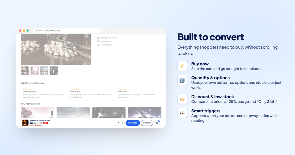 Ecwid Sticky Add to Cart Button
