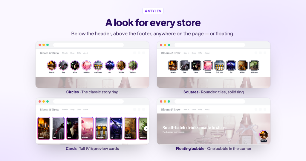 Ecwid Shoppable Stories - Automatically create shoppable, Instagram like stories from your products