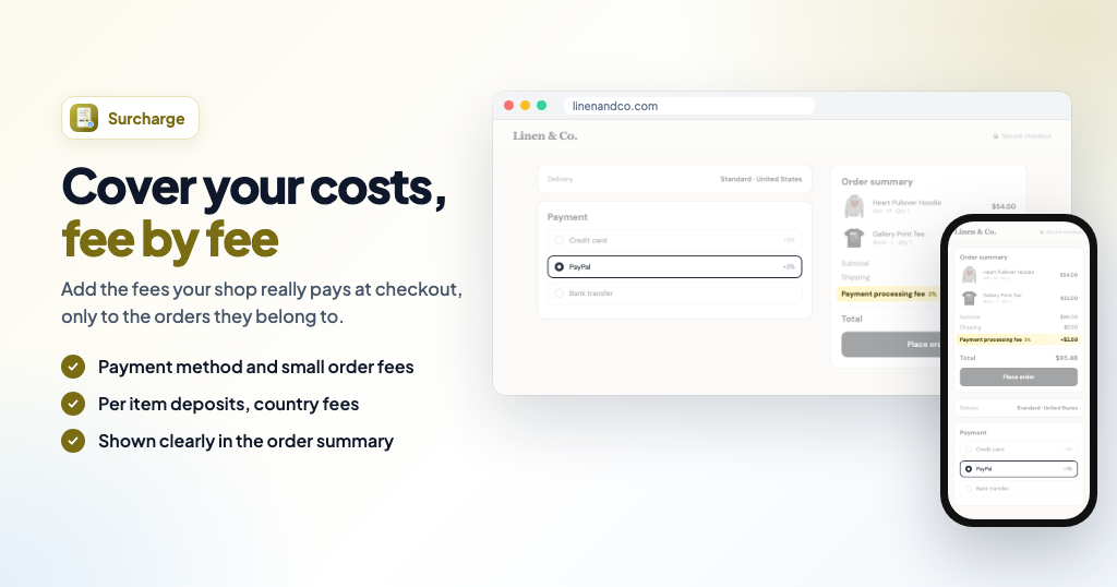 Ecwid Smart Cart Surcharges