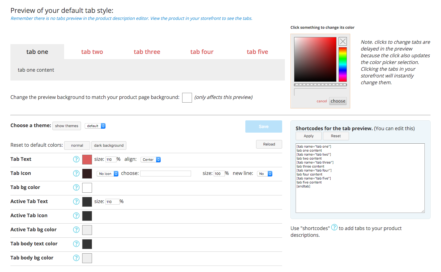 Tabber: Product Description Tabs